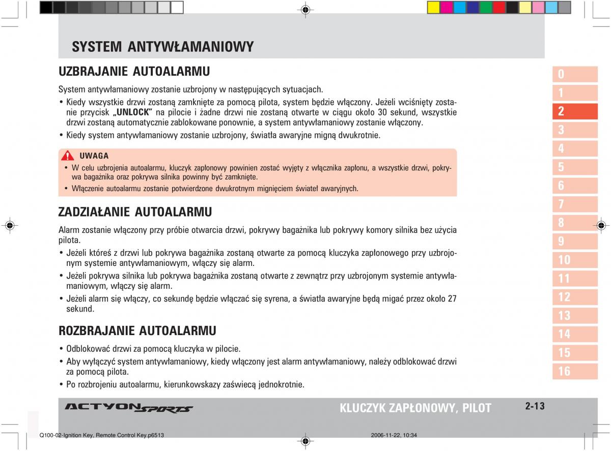 SsangYong Actyon instrukcja obslugi / page 40