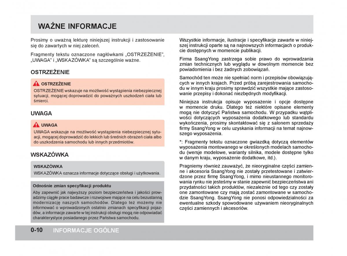 SsangYong Korando III 3 instrukcja obslugi / page 15