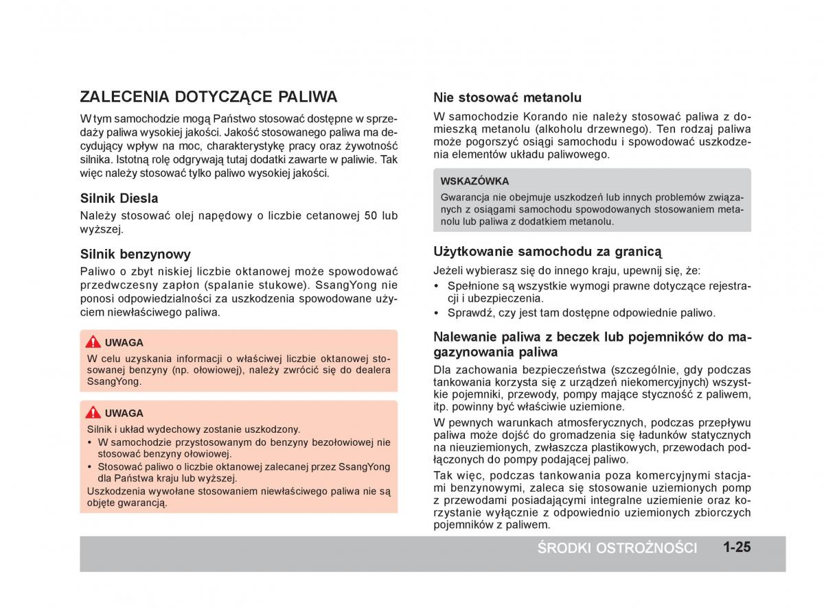 SsangYong Korando III 3 instrukcja obslugi / page 42