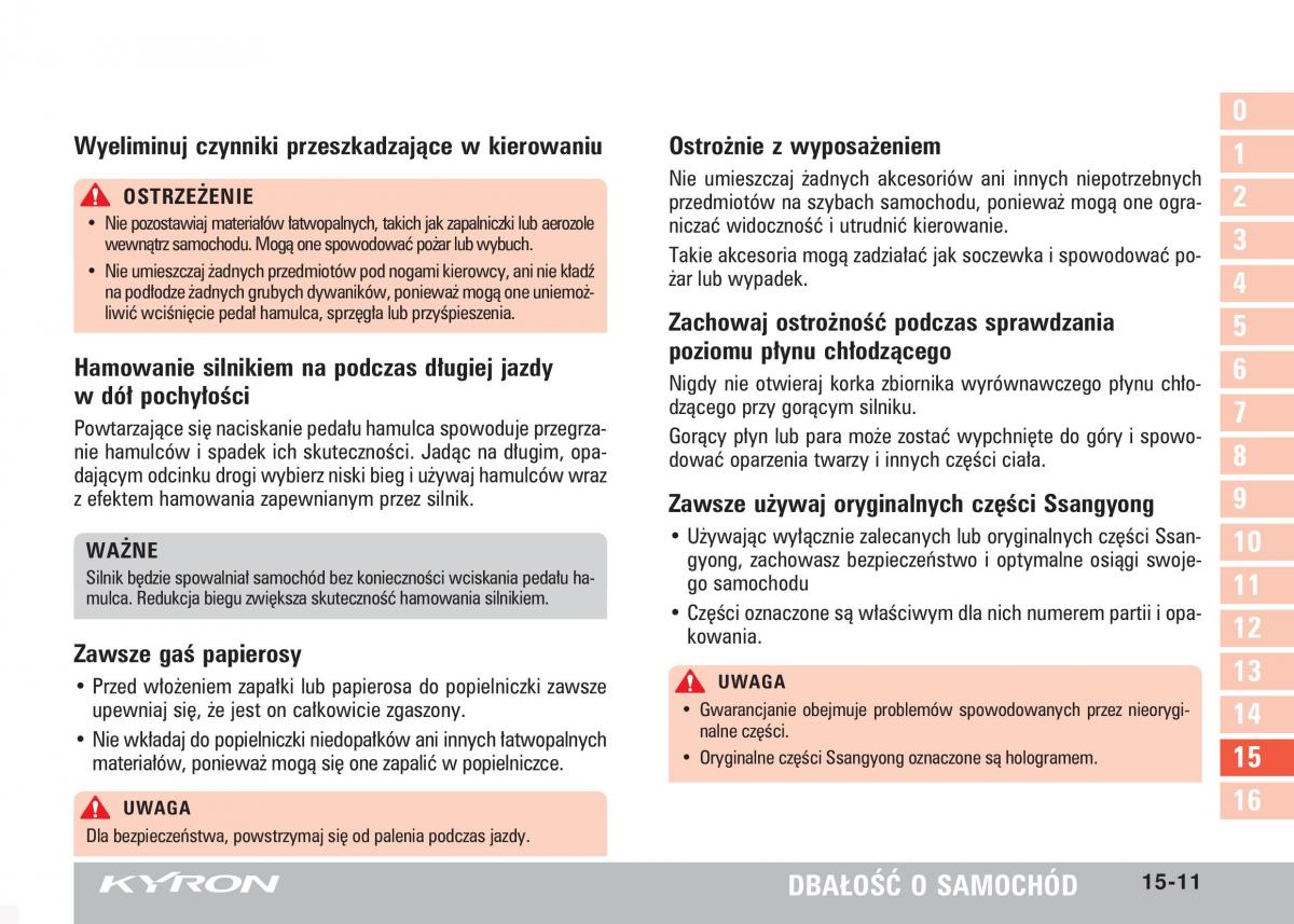 SsangYong Kyron instrukcja obslugi / page 268