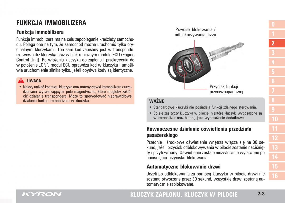 SsangYong Kyron instrukcja obslugi / page 28