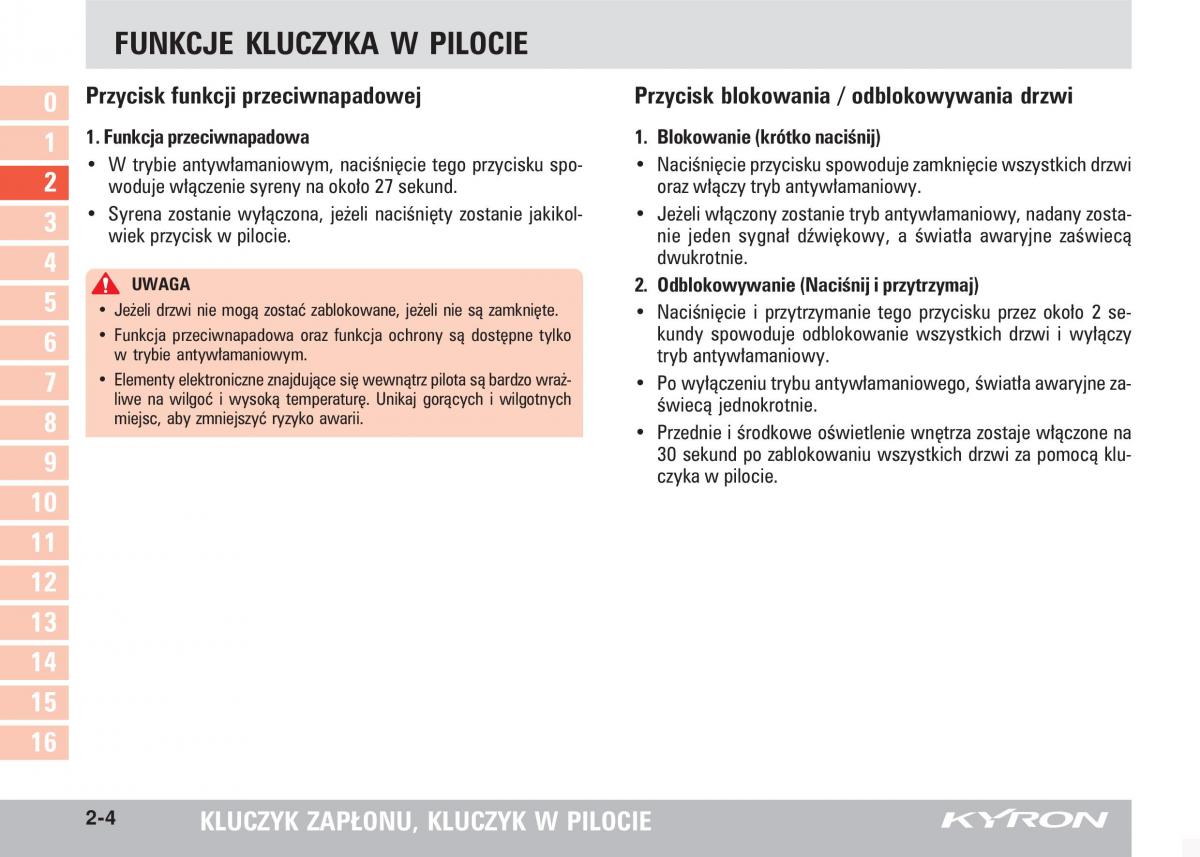 SsangYong Kyron instrukcja obslugi / page 29