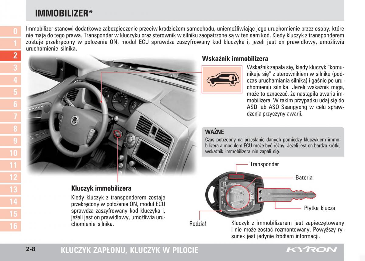 SsangYong Kyron instrukcja obslugi / page 33