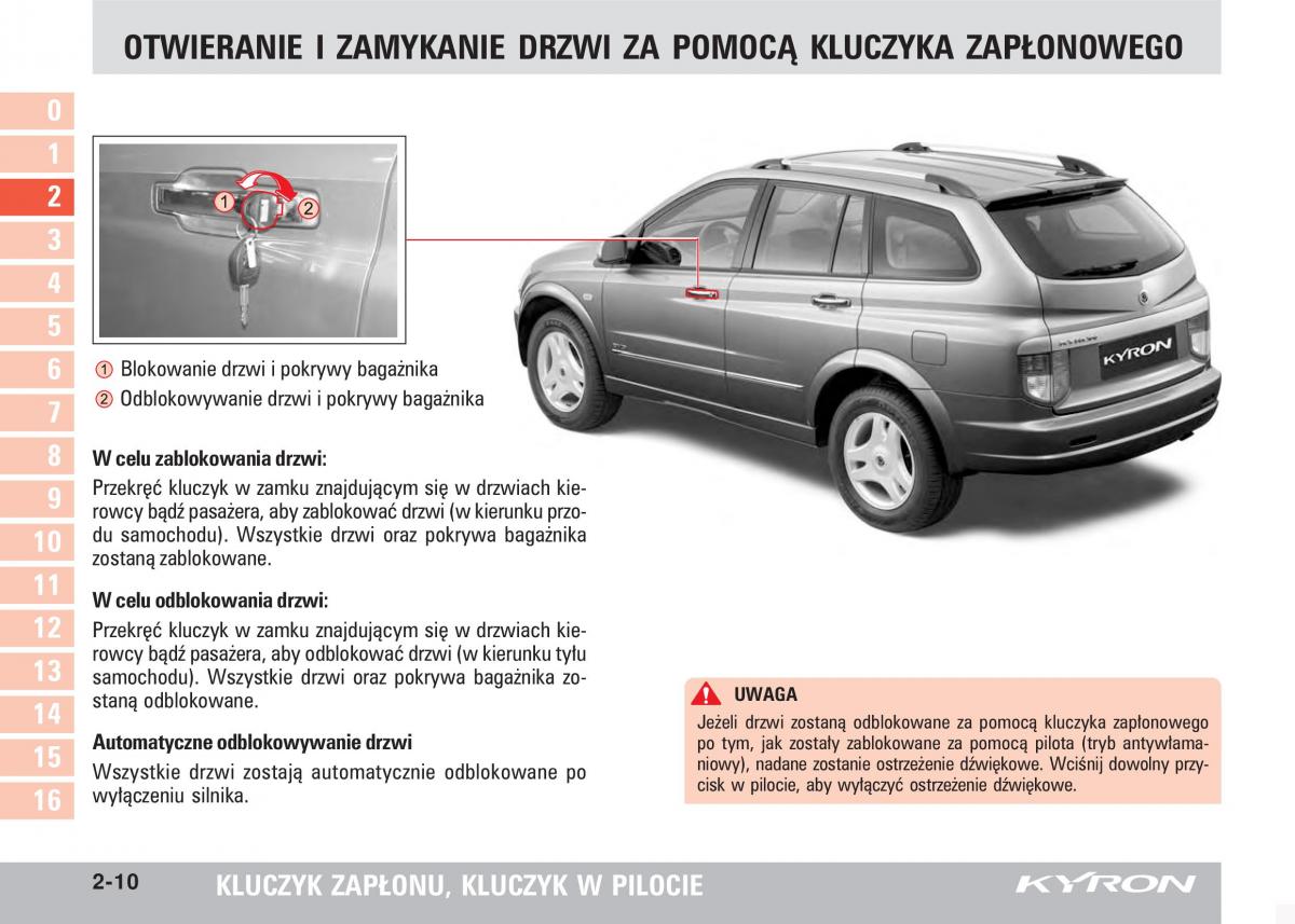 SsangYong Kyron instrukcja obslugi / page 35