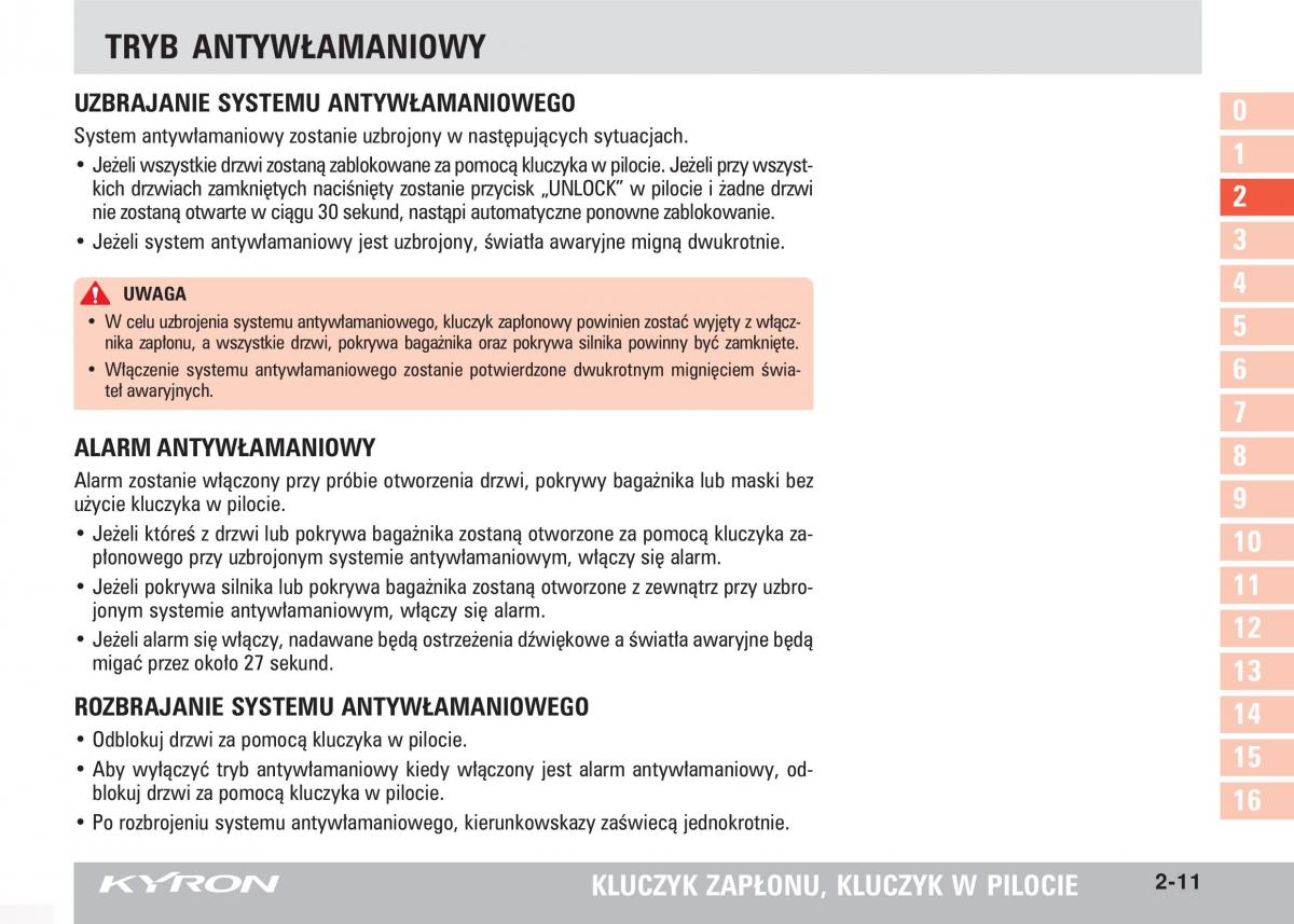 SsangYong Kyron instrukcja obslugi / page 36