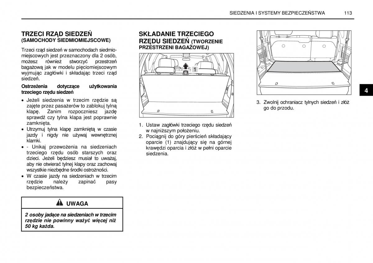 manual  SsangYong Rexton I 1 instrukcja / page 113