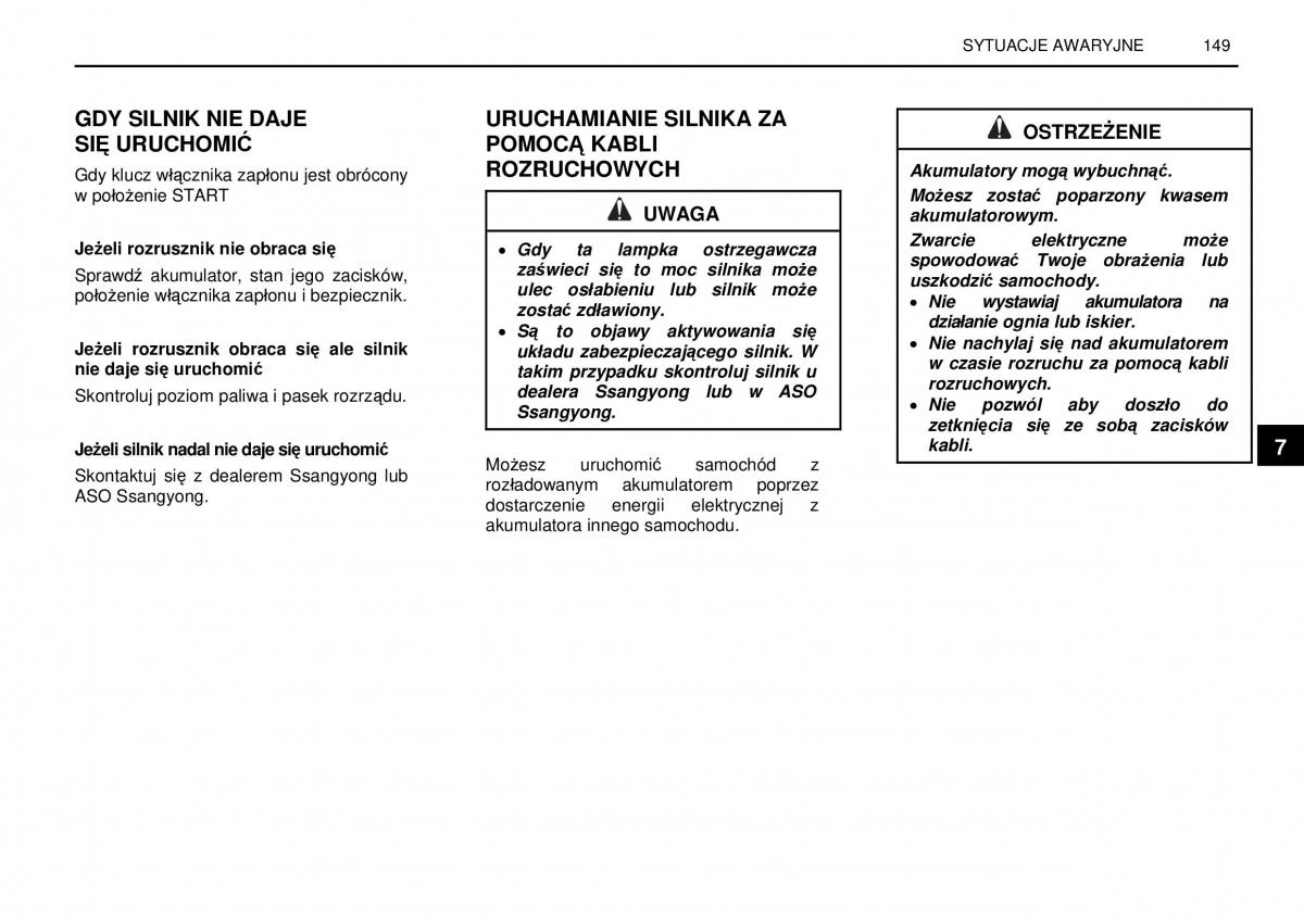 manual  SsangYong Rexton I 1 instrukcja / page 149