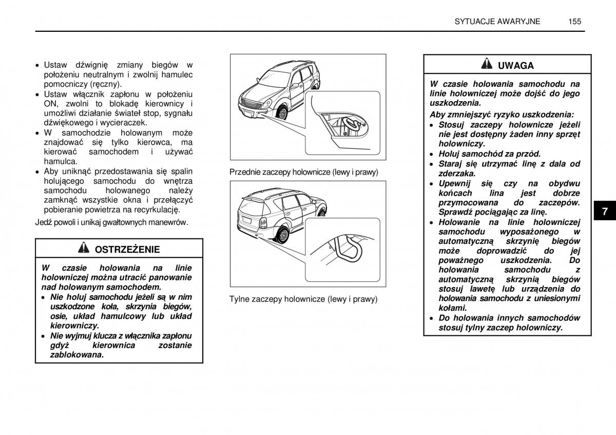 manual  SsangYong Rexton I 1 instrukcja / page 155