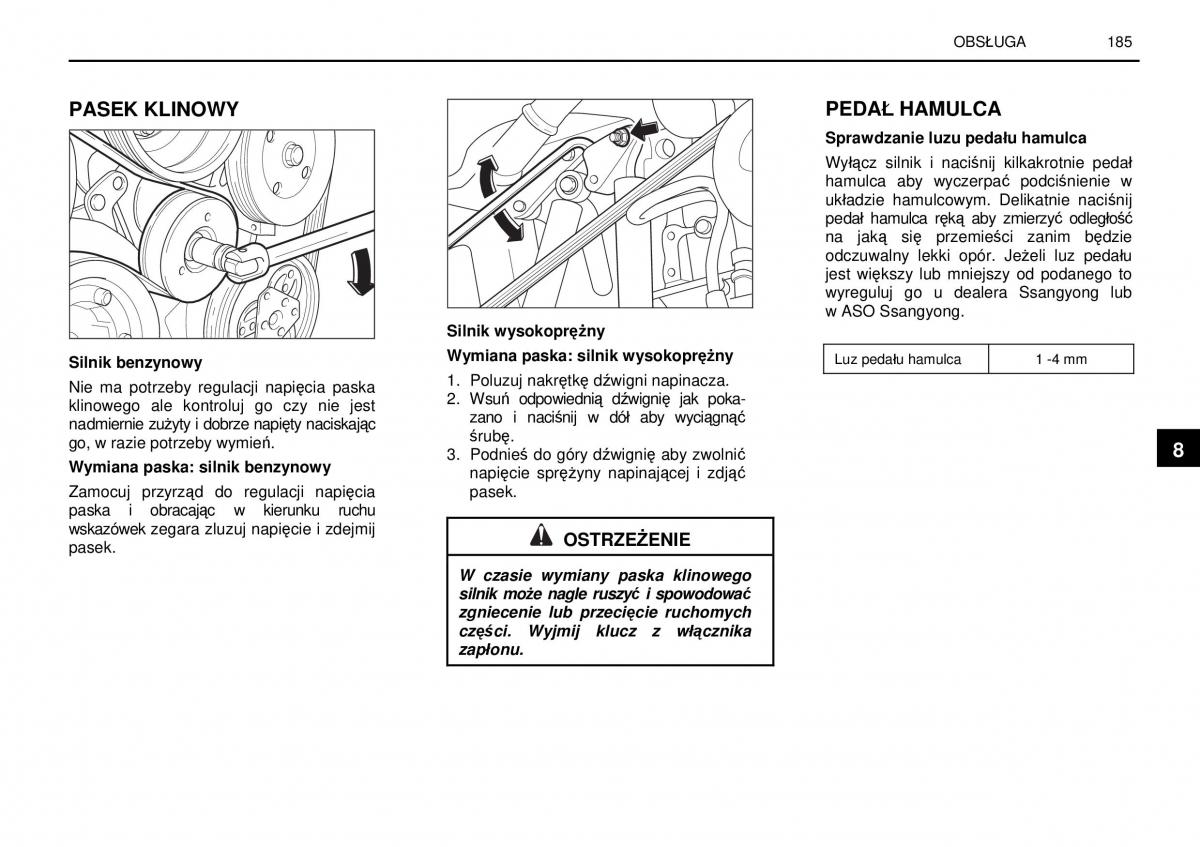 manual  SsangYong Rexton I 1 instrukcja / page 185