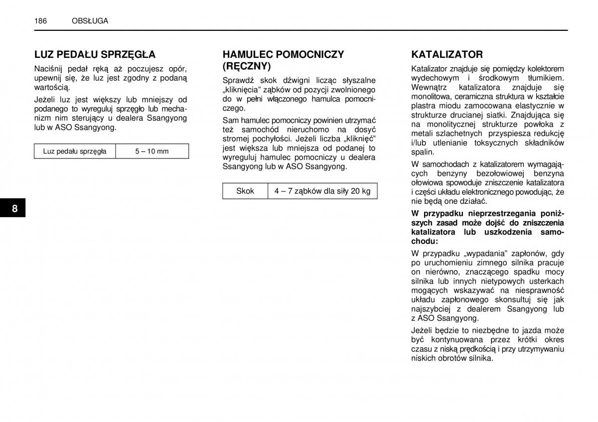 manual  SsangYong Rexton I 1 instrukcja / page 186