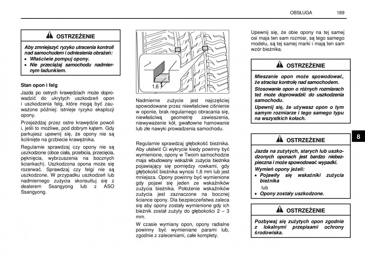 manual  SsangYong Rexton I 1 instrukcja / page 189