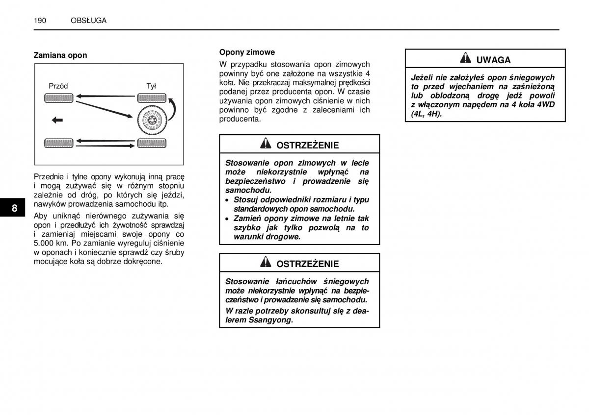 manual  SsangYong Rexton I 1 instrukcja / page 190