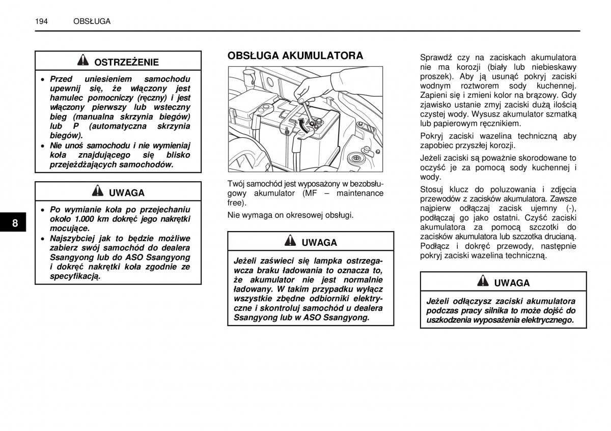 manual  SsangYong Rexton I 1 instrukcja / page 194