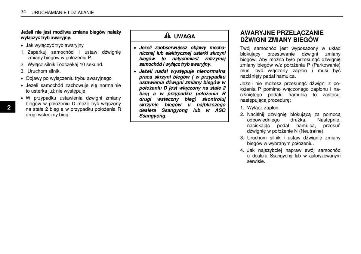 manual  SsangYong Rexton I 1 instrukcja / page 34