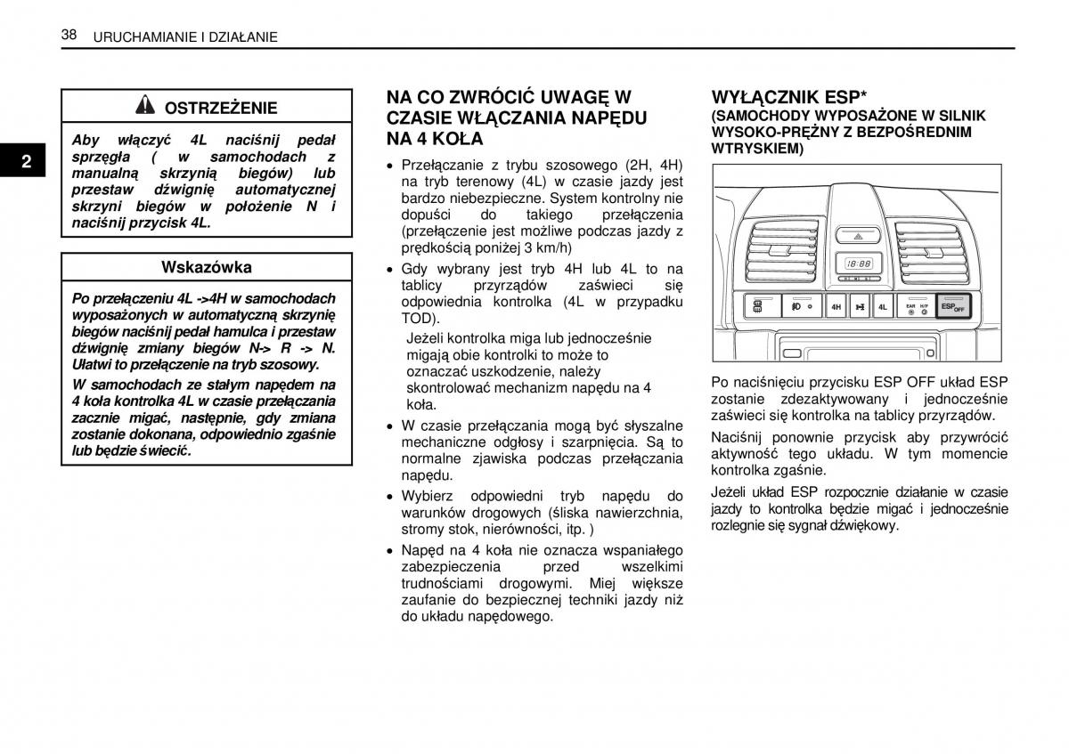 SsangYong Rexton I 1 instrukcja obslugi / page 38