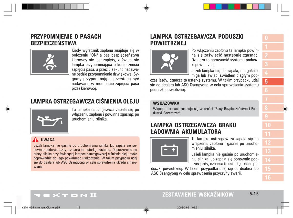 manual  SsangYong Rexton II 2 instrukcja / page 105