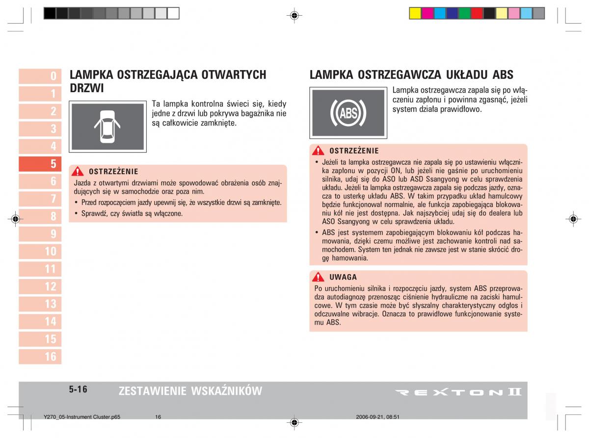 manual  SsangYong Rexton II 2 instrukcja / page 106