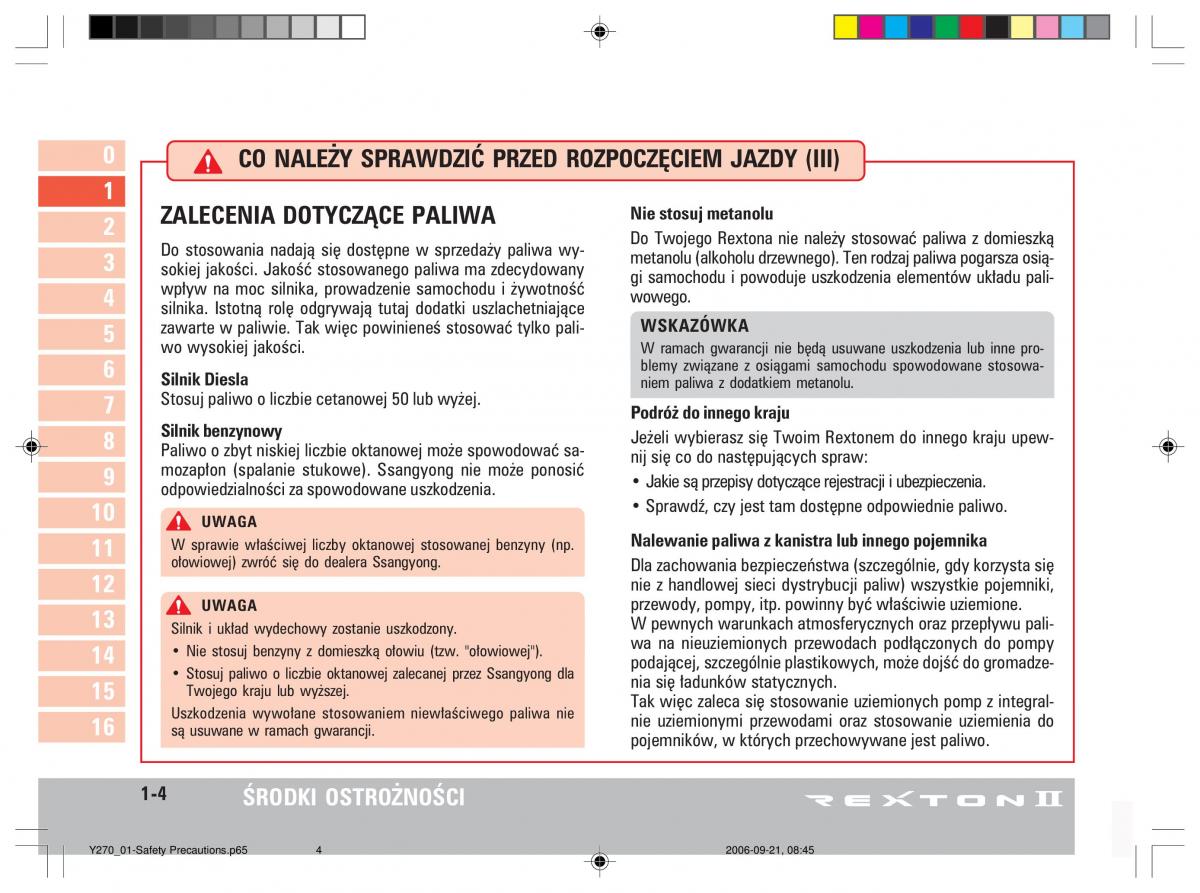 manual  SsangYong Rexton II 2 instrukcja / page 16