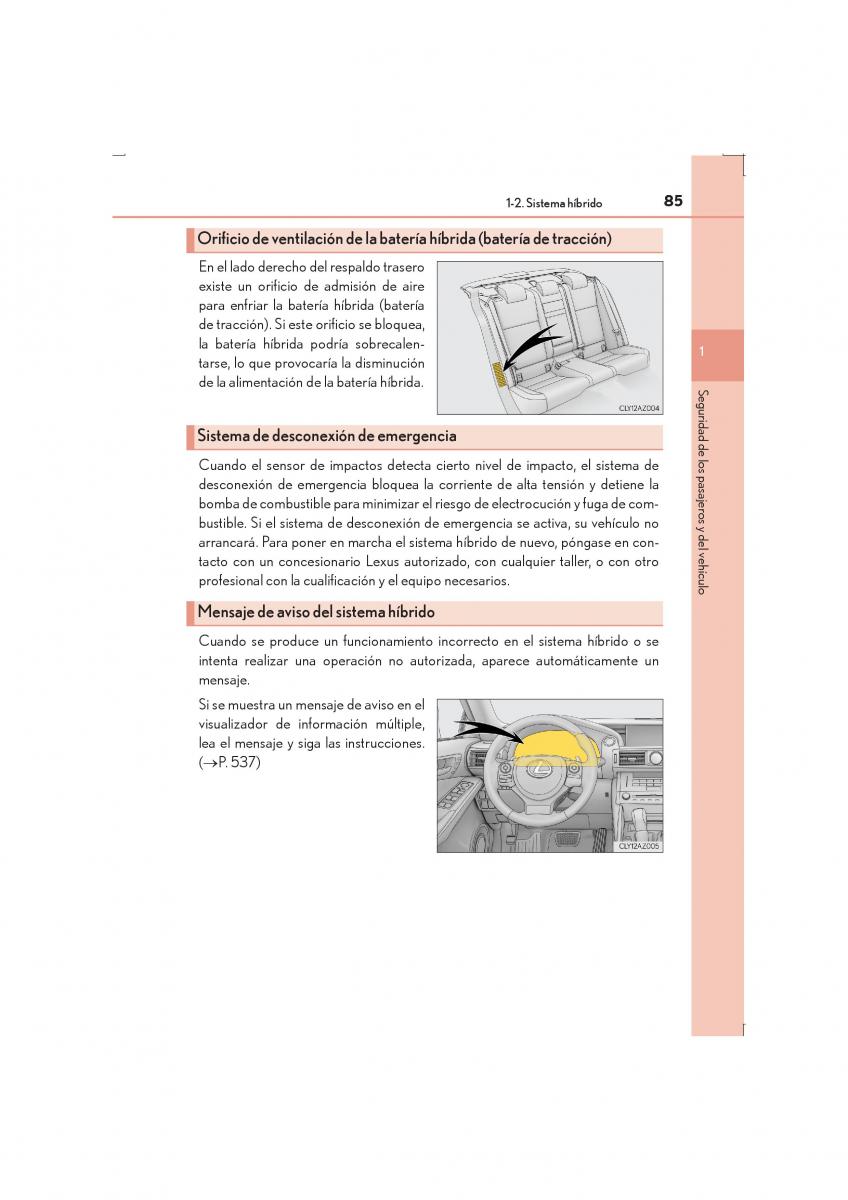 Lexus IS300h III 3 manual del propietario / page 85