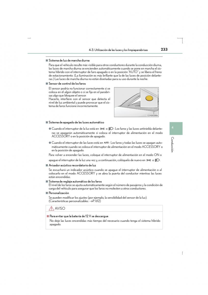 Lexus IS300h III 3 manual del propietario / page 233