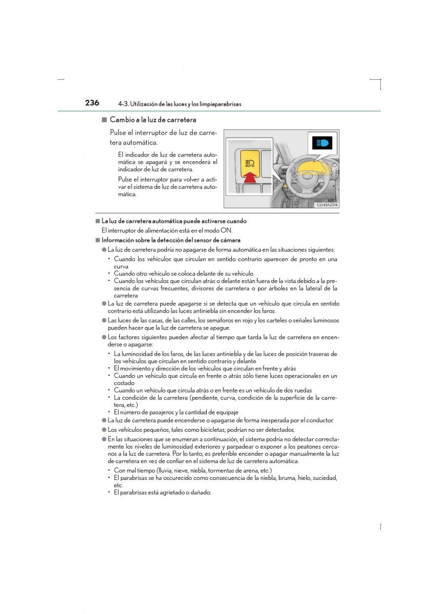 Lexus IS300h III 3 manual del propietario / page 236