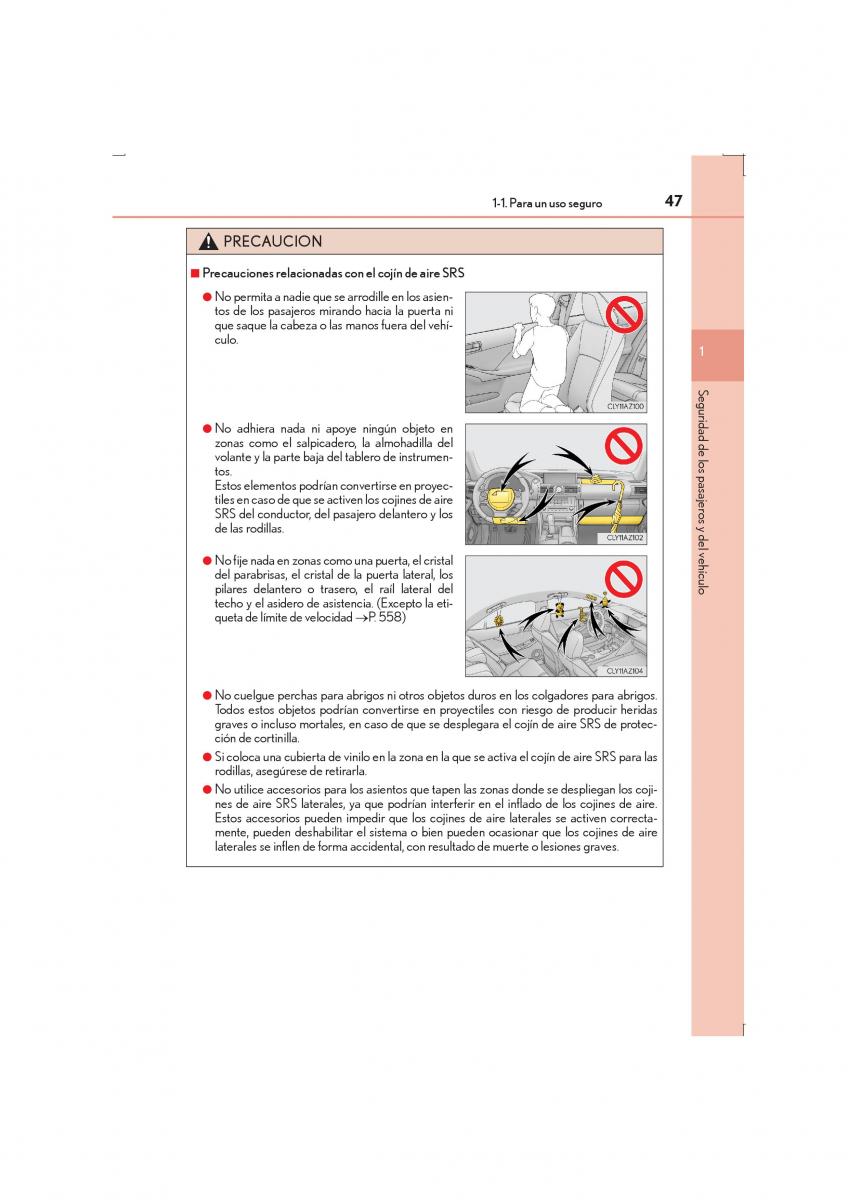 Lexus IS300h III 3 manual del propietario / page 47