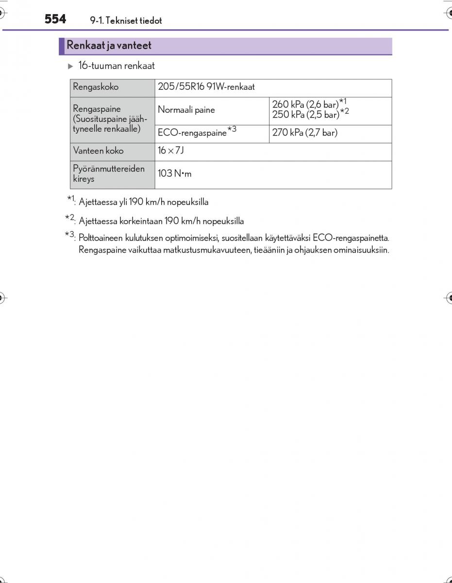 Lexus IS300h III 3 omistajan kasikirja / page 554