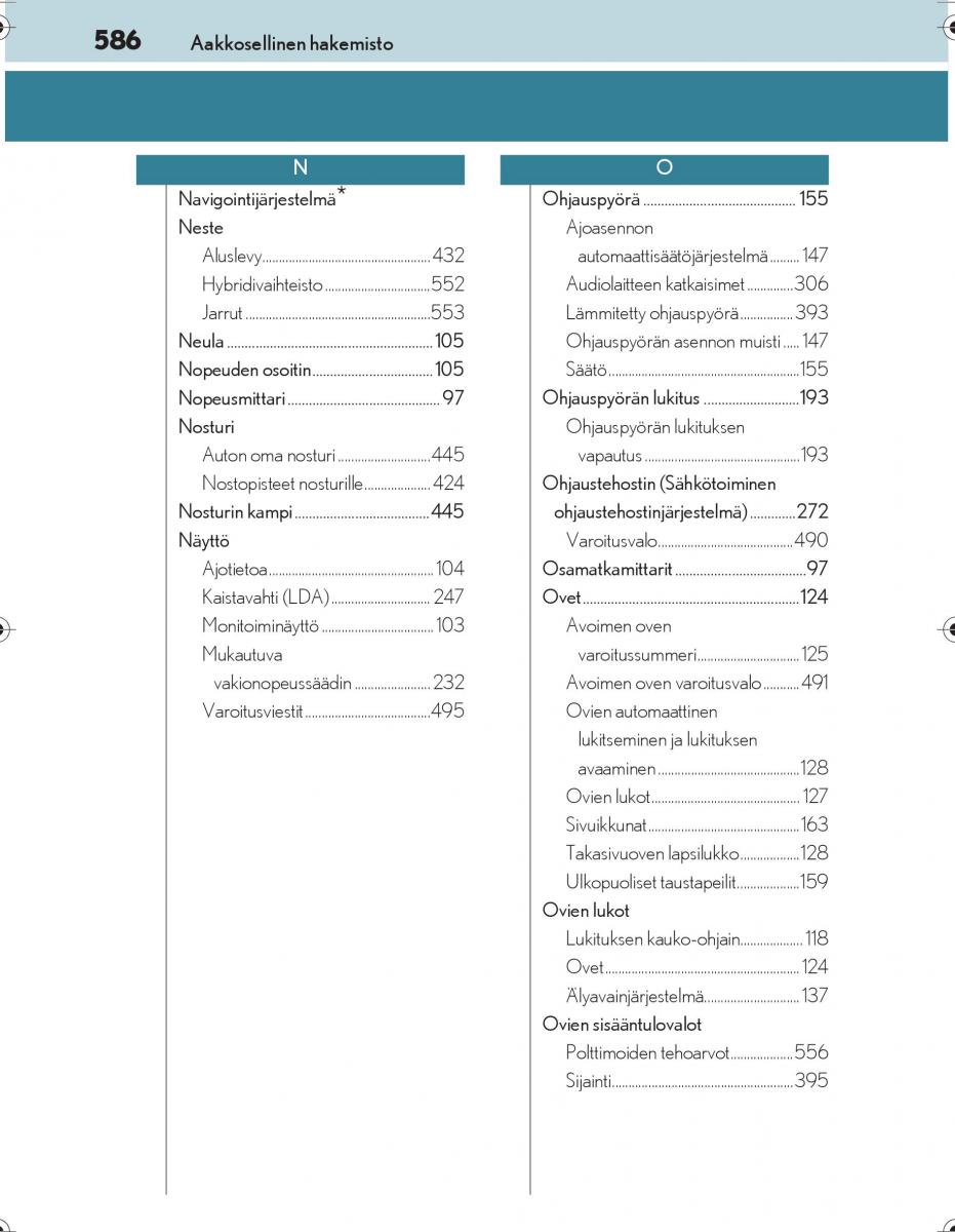 Lexus IS300h III 3 omistajan kasikirja / page 586