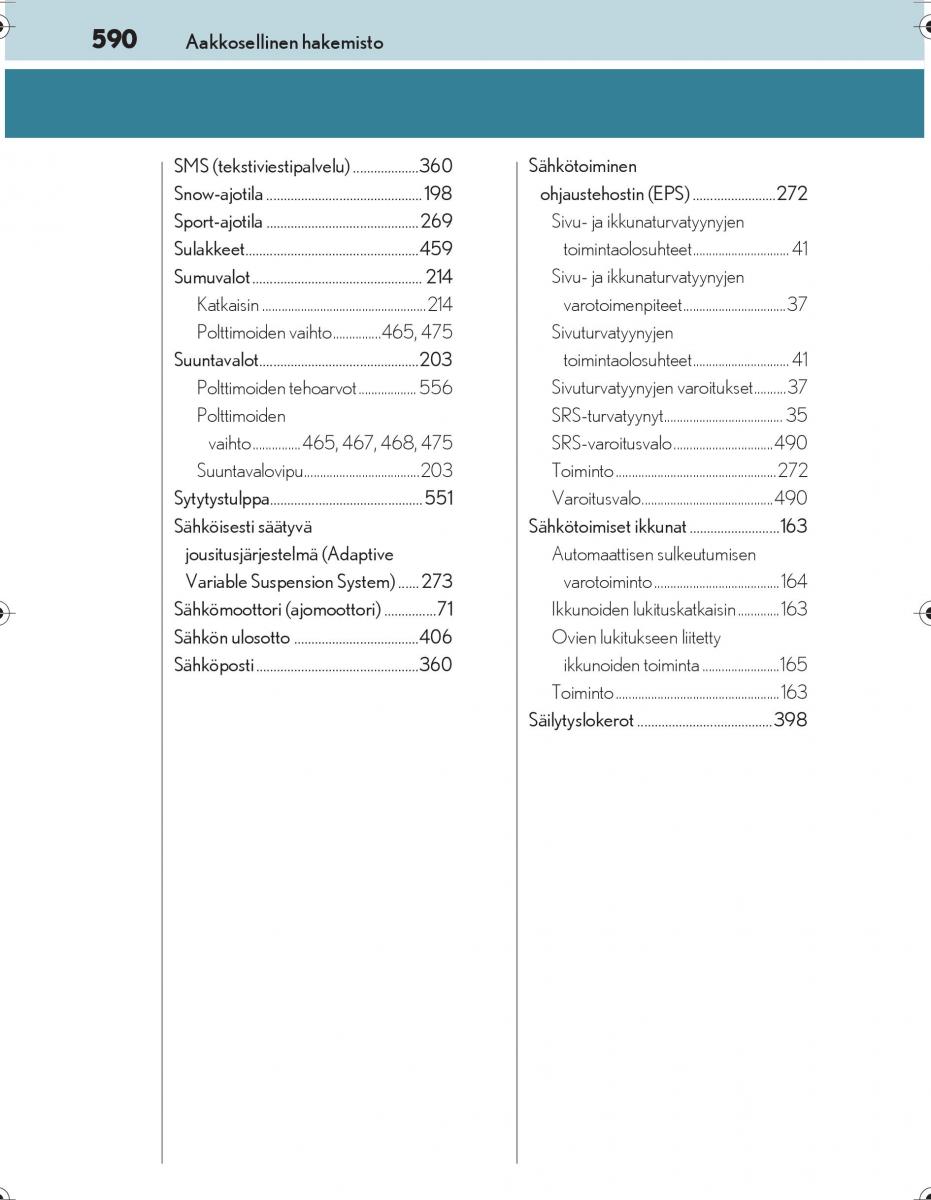 Lexus IS300h III 3 omistajan kasikirja / page 590