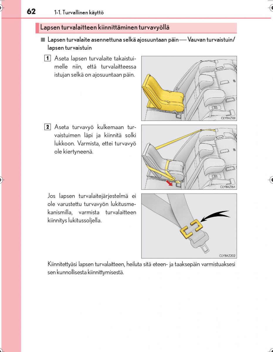 Lexus IS300h III 3 omistajan kasikirja / page 62