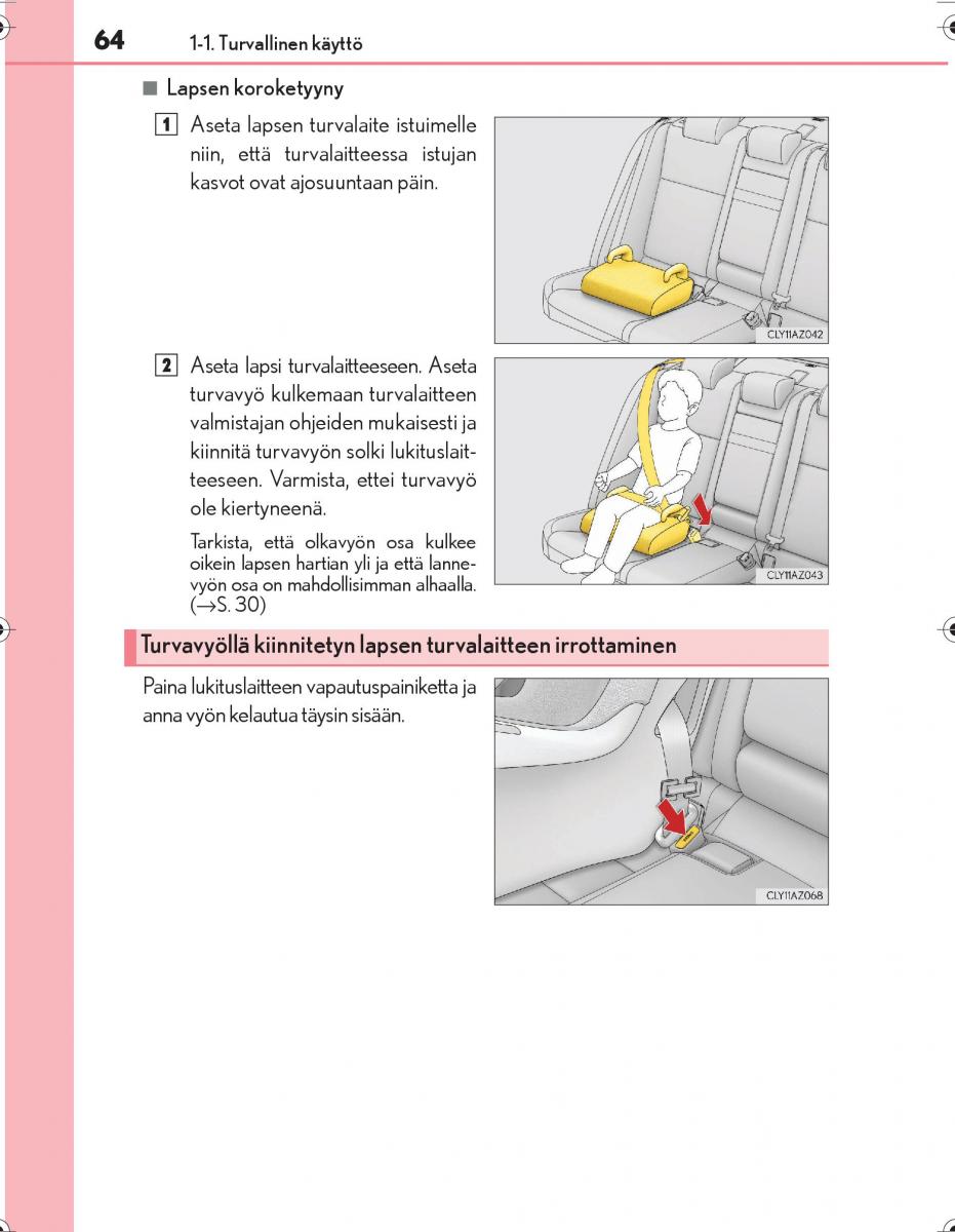 Lexus IS300h III 3 omistajan kasikirja / page 64