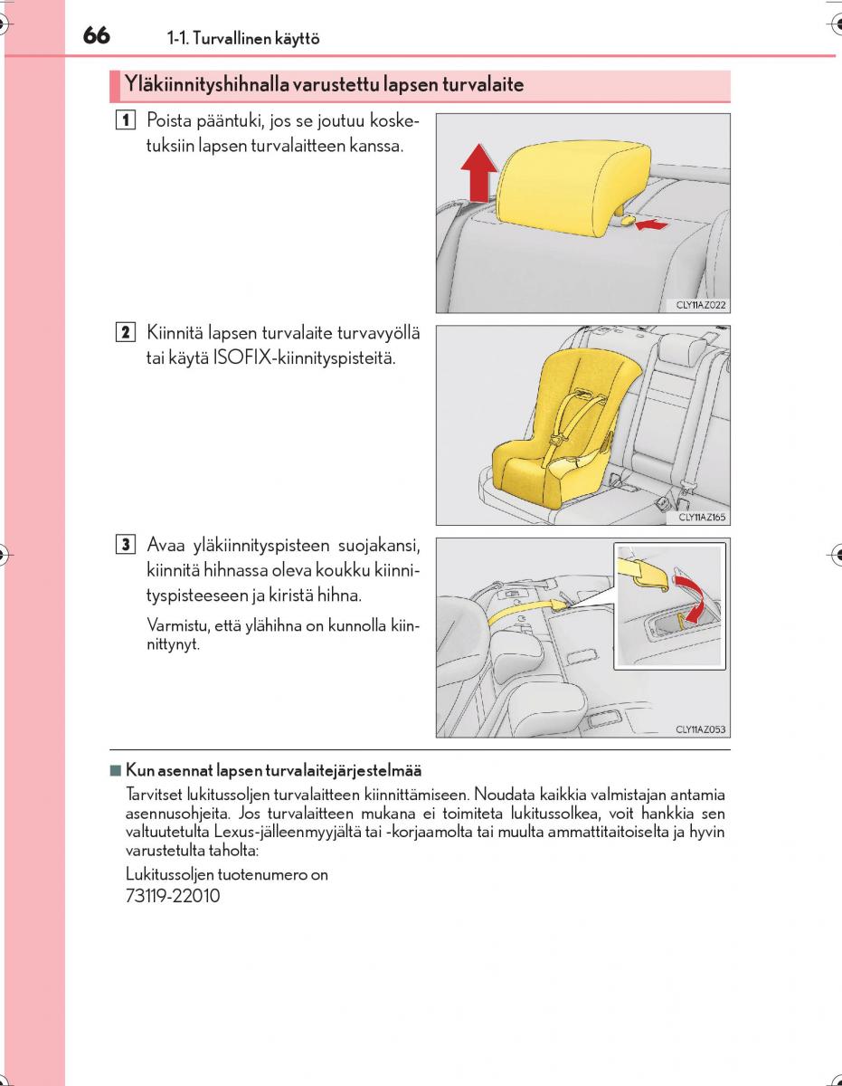 Lexus IS300h III 3 omistajan kasikirja / page 66