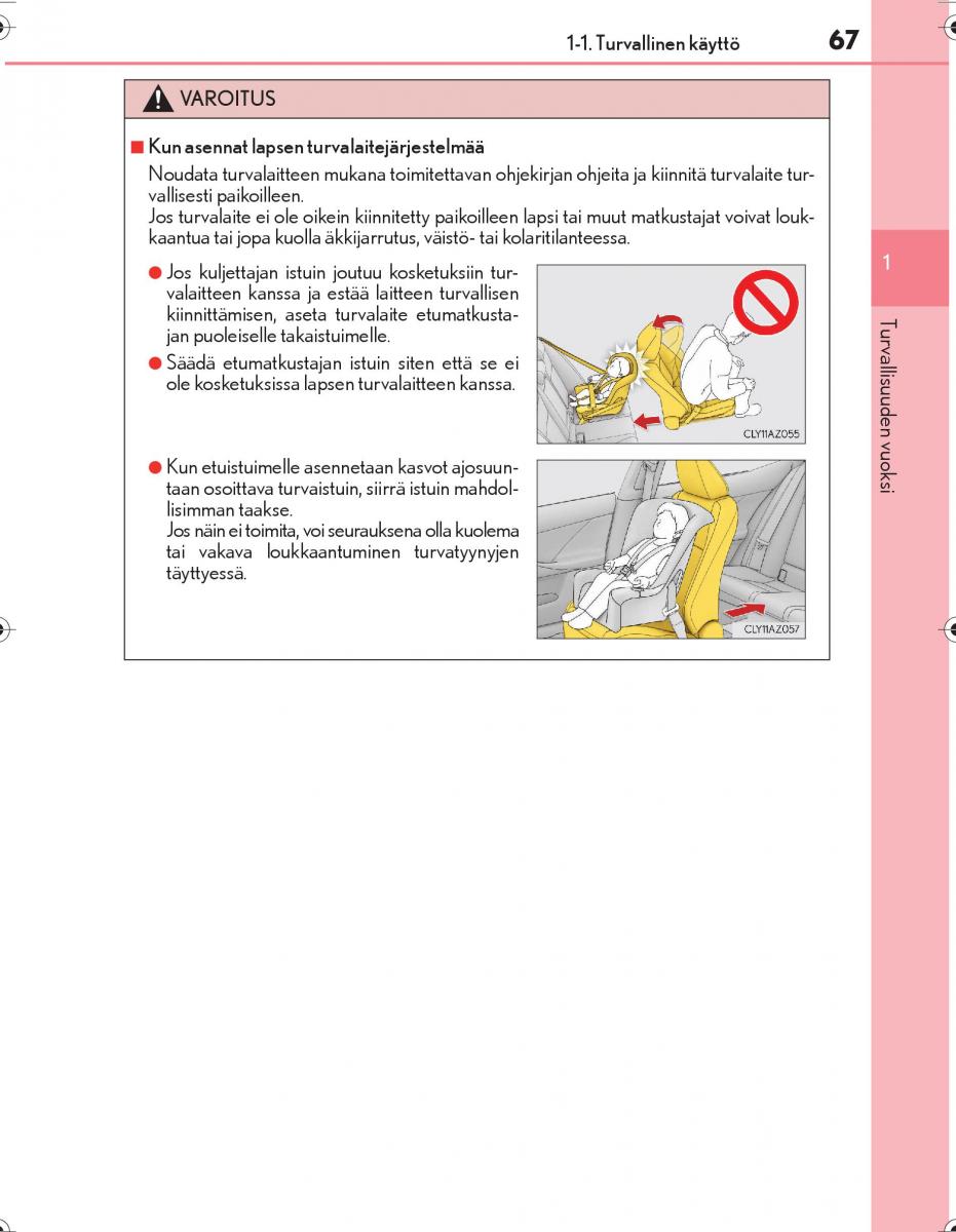 Lexus IS300h III 3 omistajan kasikirja / page 67