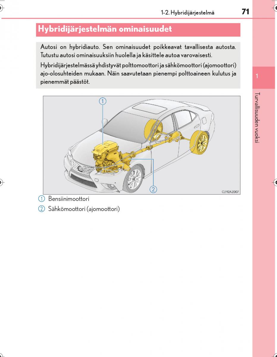 Lexus IS300h III 3 omistajan kasikirja / page 71