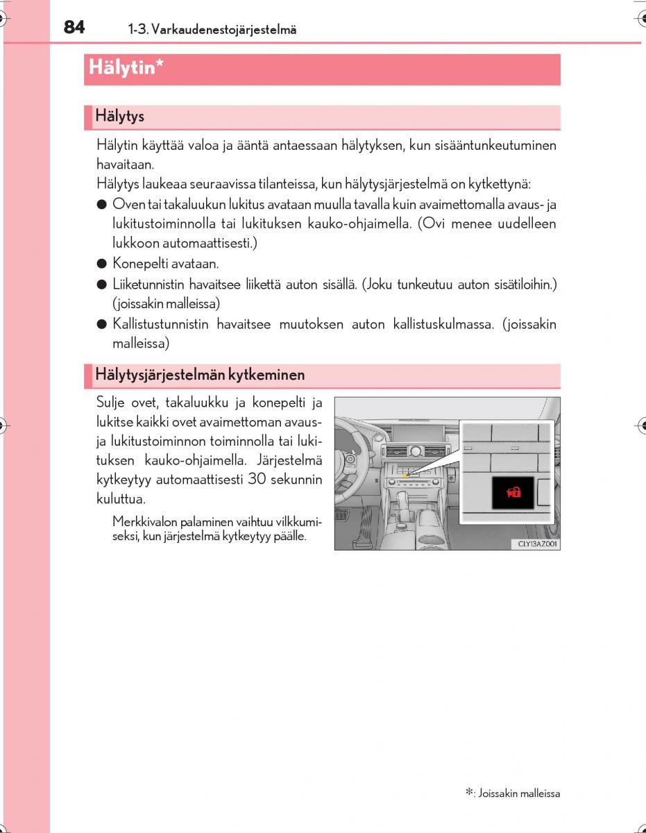 Lexus IS300h III 3 omistajan kasikirja / page 84