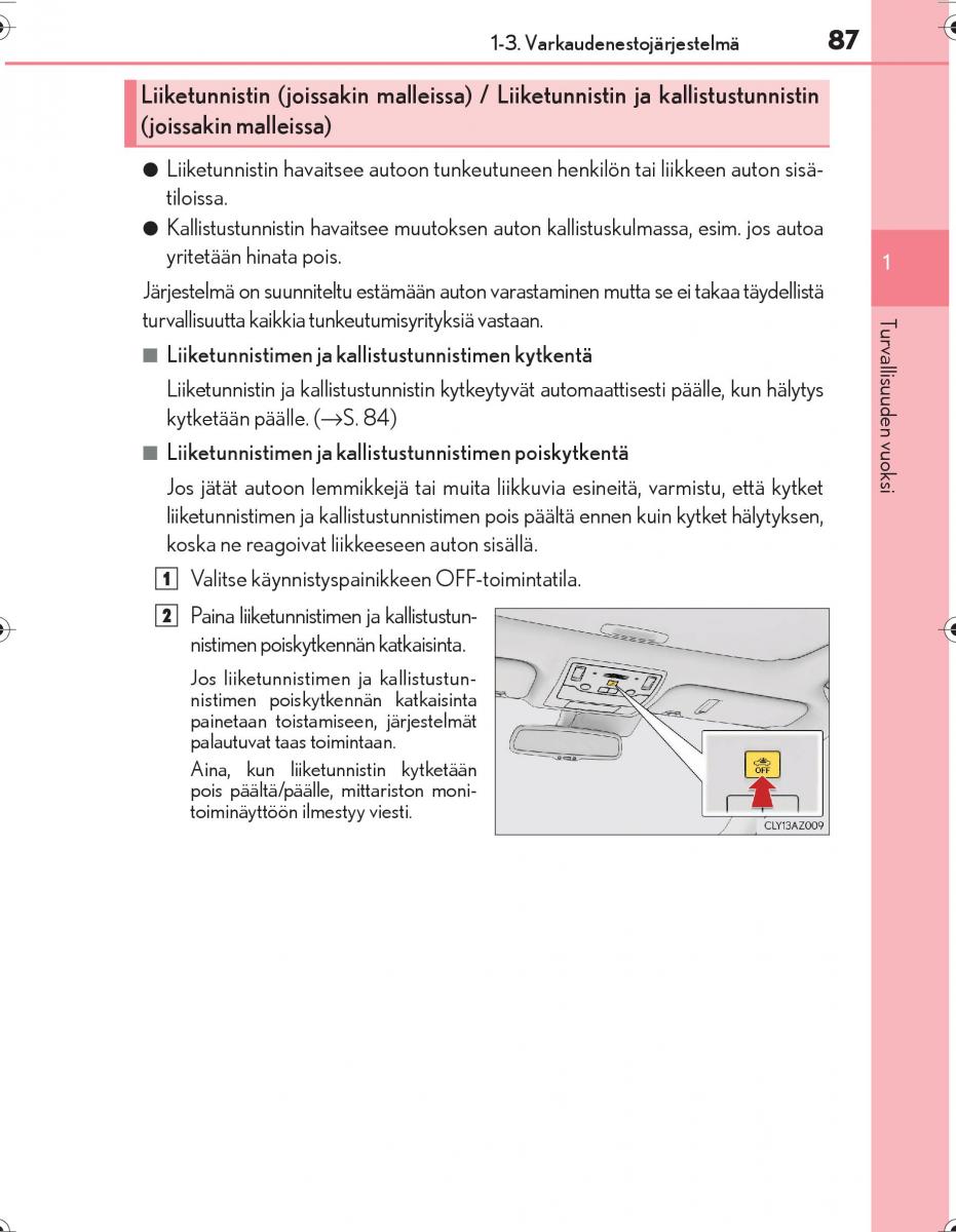 Lexus IS300h III 3 omistajan kasikirja / page 87