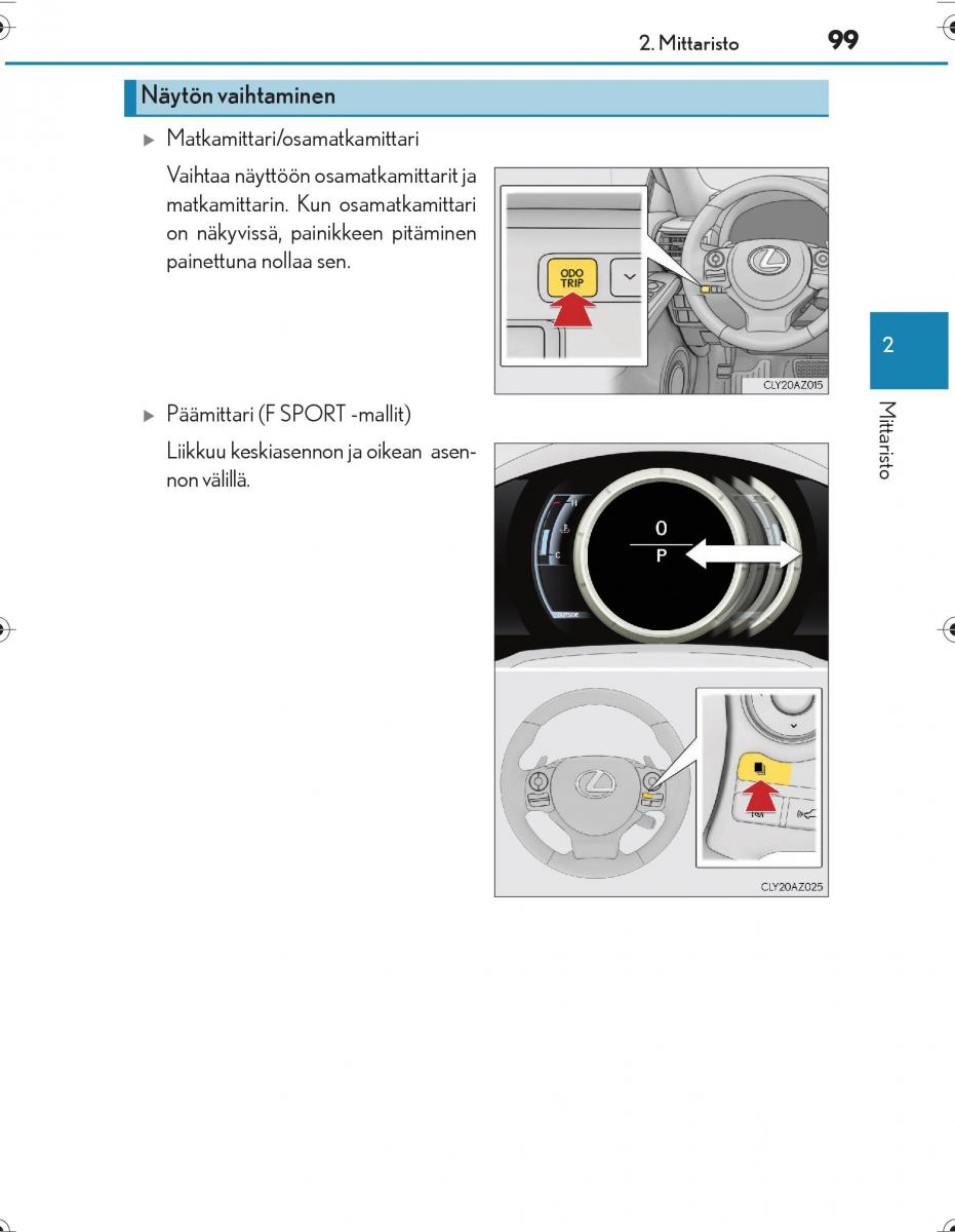 Lexus IS300h III 3 omistajan kasikirja / page 99