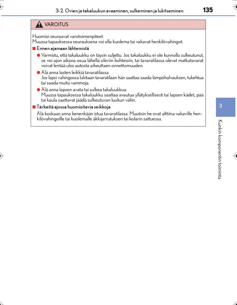 Lexus IS300h III 3 omistajan kasikirja / page 135