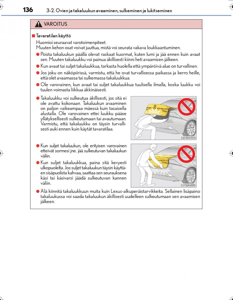 Lexus IS300h III 3 omistajan kasikirja / page 136