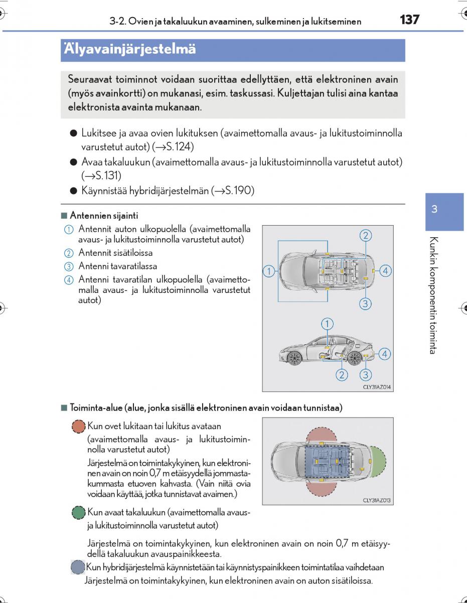 Lexus IS300h III 3 omistajan kasikirja / page 137