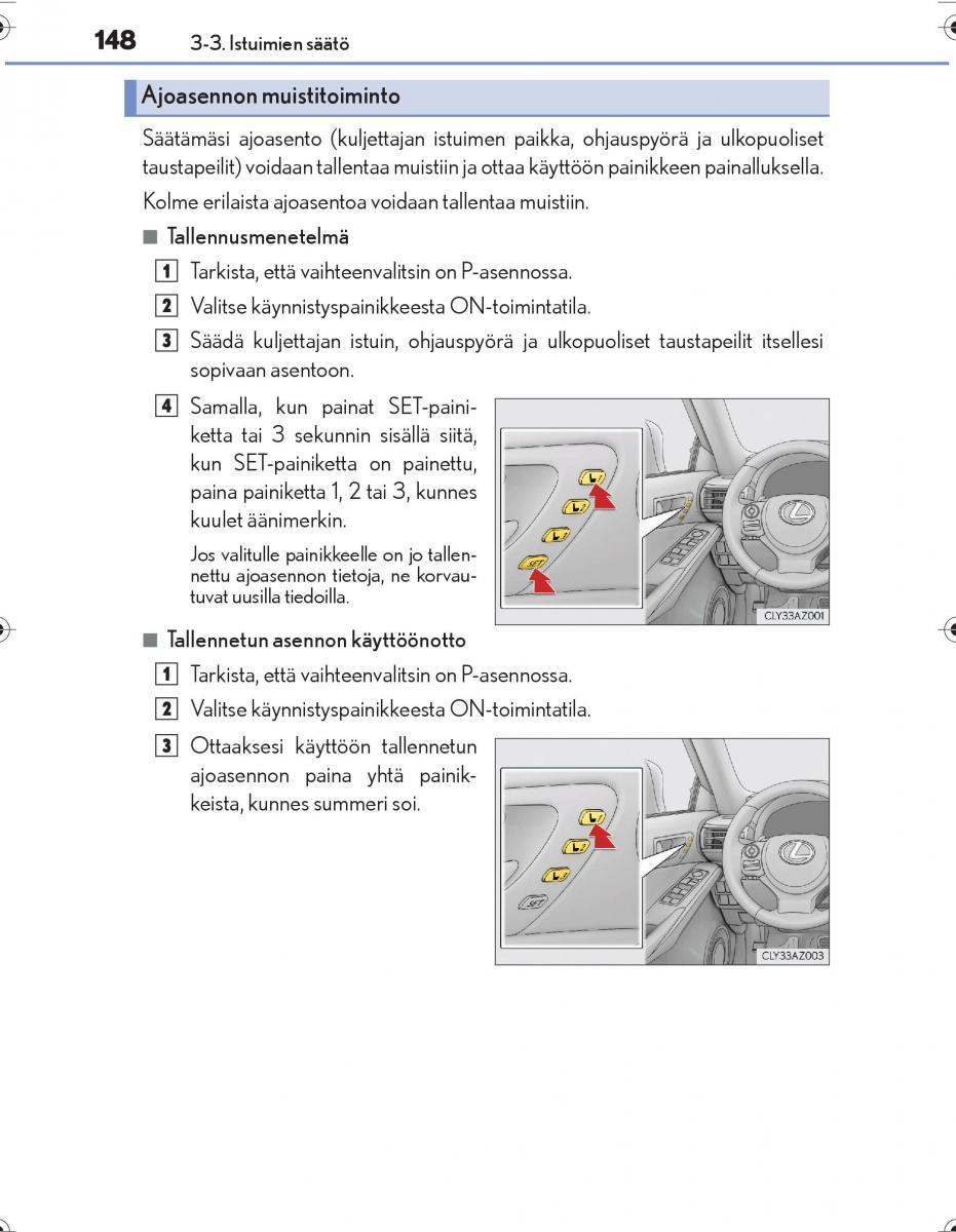 Lexus IS300h III 3 omistajan kasikirja / page 148