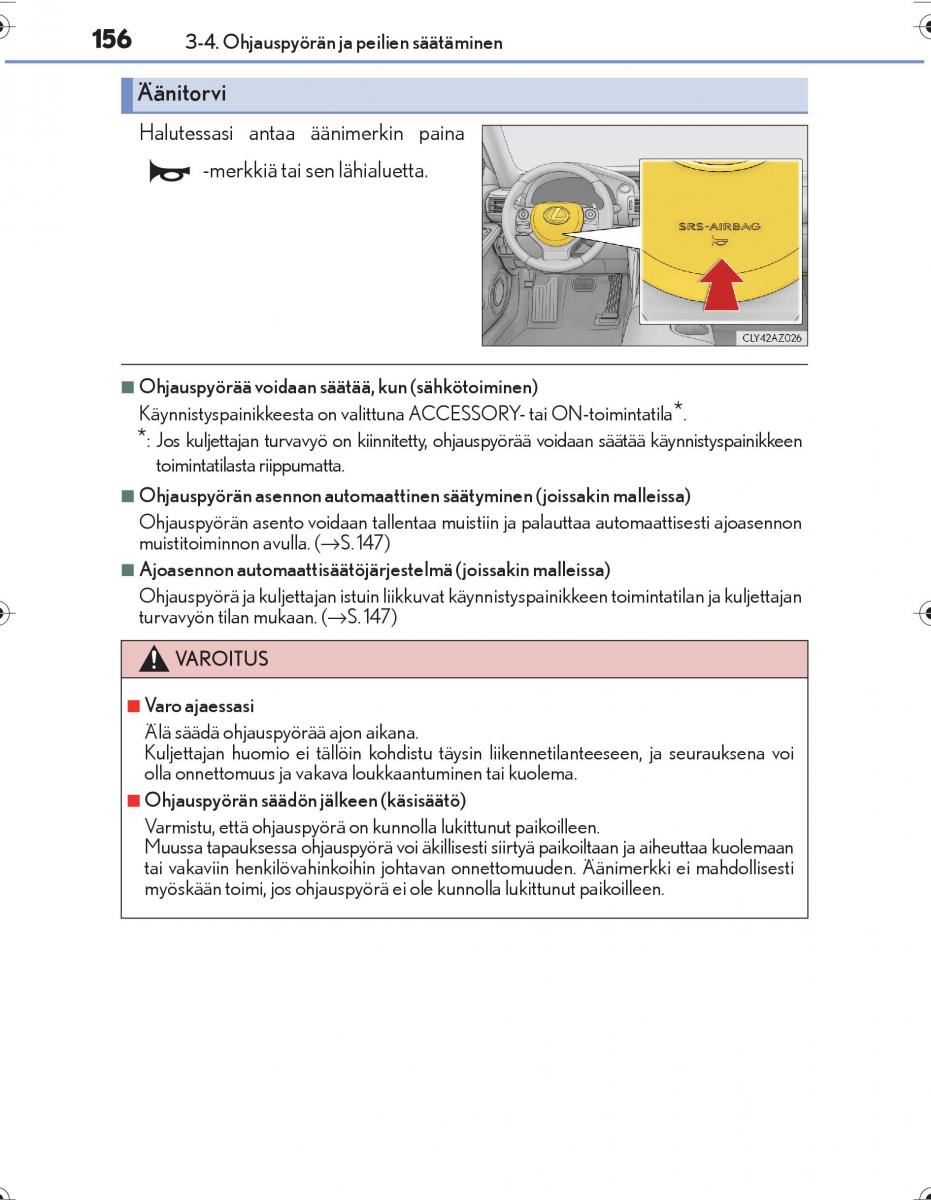 Lexus IS300h III 3 omistajan kasikirja / page 156