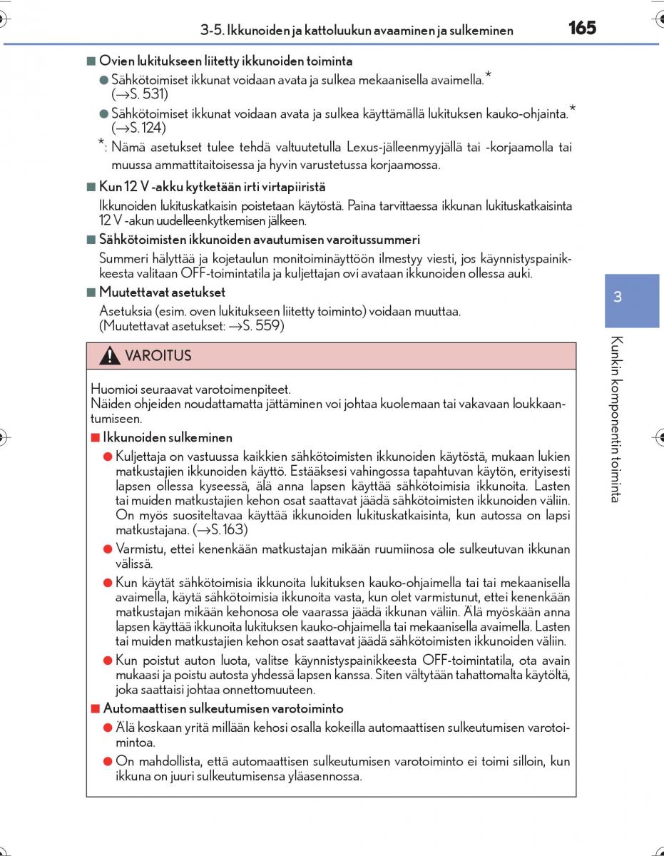 Lexus IS300h III 3 omistajan kasikirja / page 165