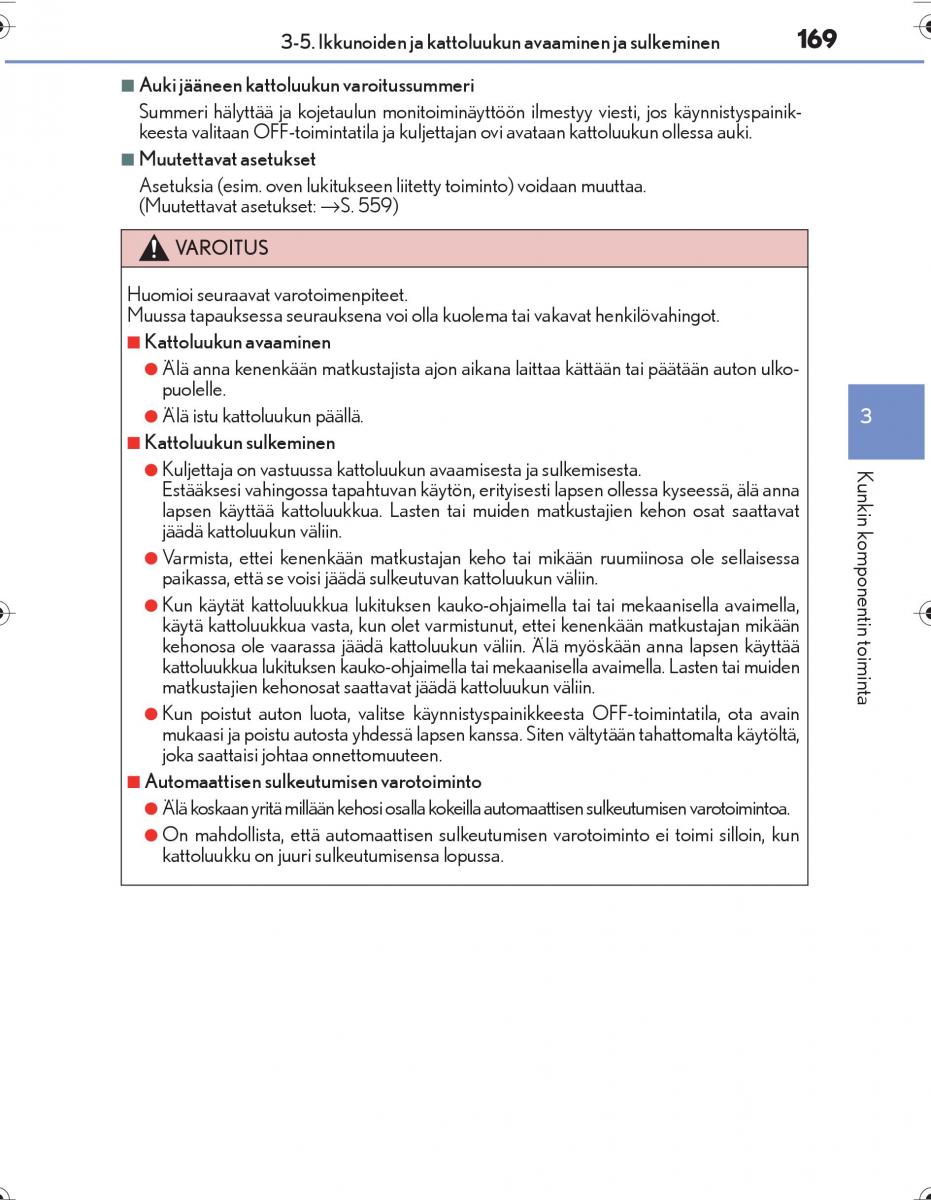 Lexus IS300h III 3 omistajan kasikirja / page 169