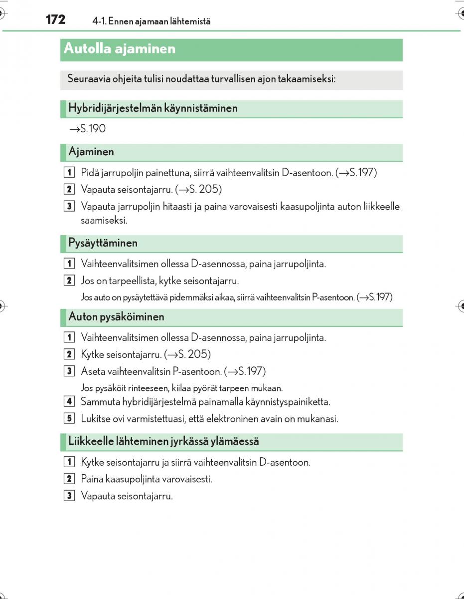 Lexus IS300h III 3 omistajan kasikirja / page 172