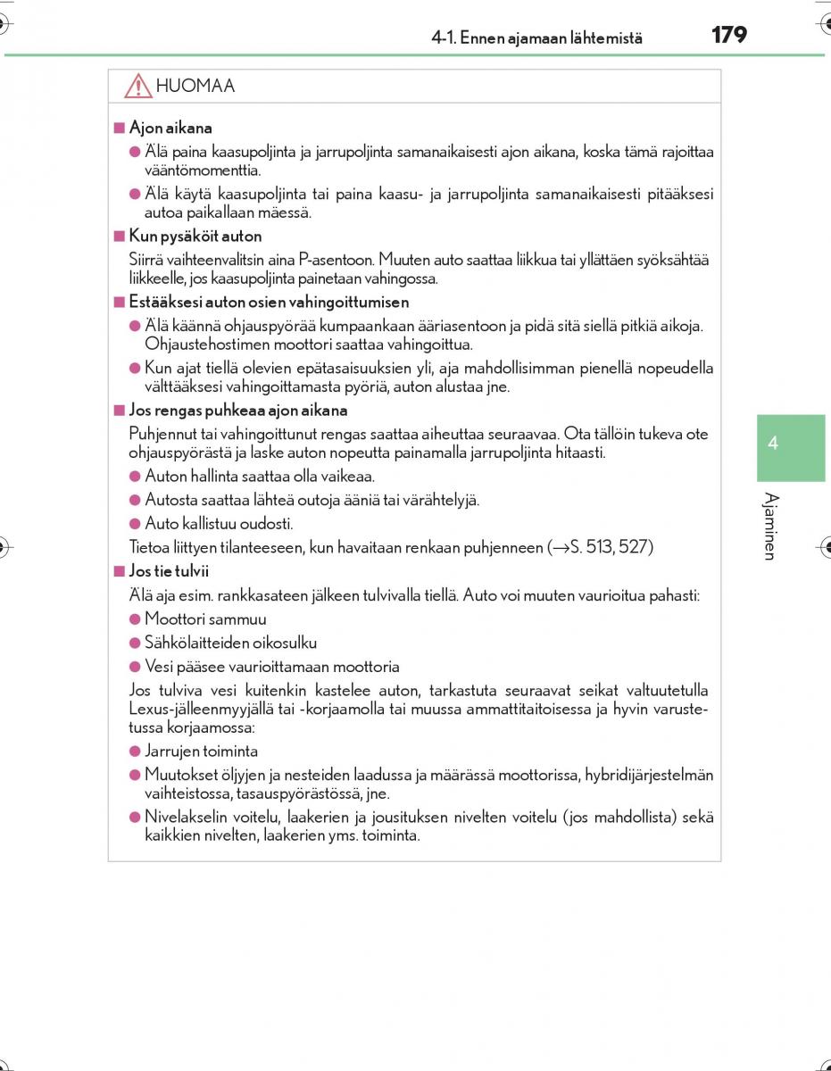 Lexus IS300h III 3 omistajan kasikirja / page 179