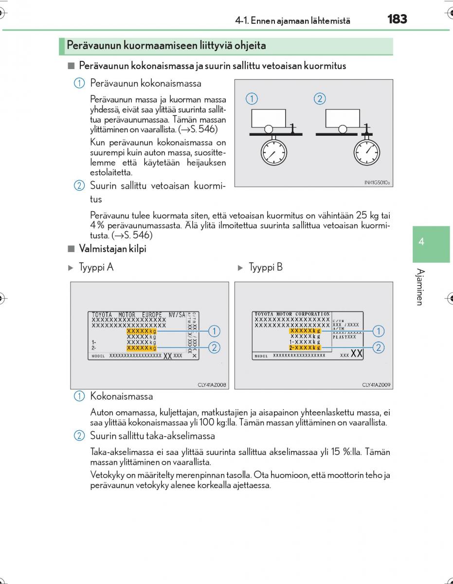 Lexus IS300h III 3 omistajan kasikirja / page 183