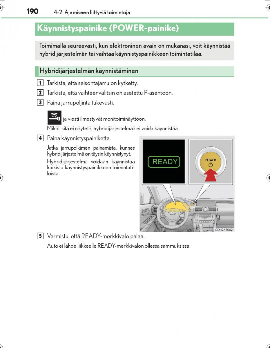 Lexus IS300h III 3 omistajan kasikirja / page 190