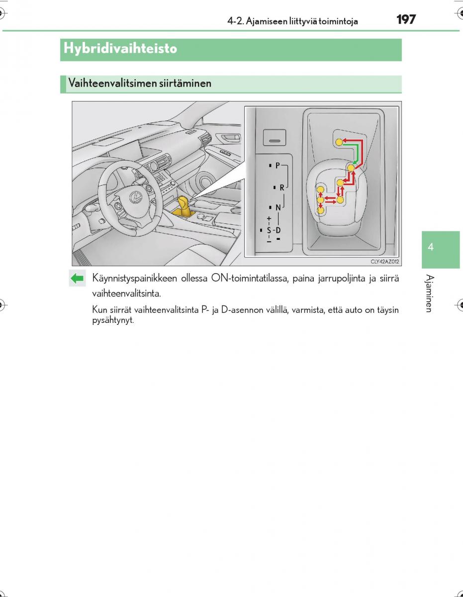 Lexus IS300h III 3 omistajan kasikirja / page 197