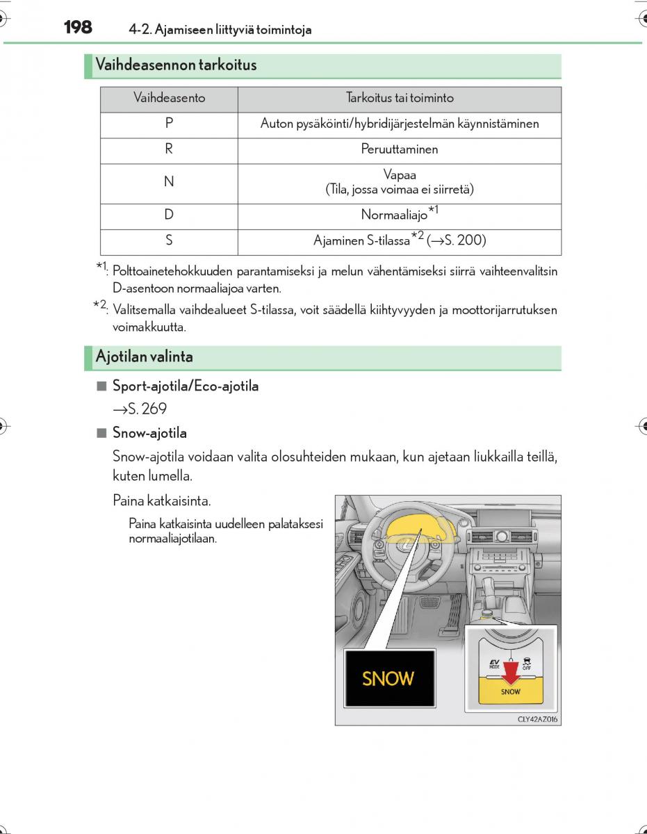 Lexus IS300h III 3 omistajan kasikirja / page 198